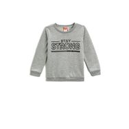 Koton 023 Erkek Bebek Baskılı Uzun Kollu Bisiklet Yaka Gri Sweatshirt