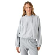 Koton 027 Kadın Gri Kapüşonlu Lastik Detaylı Sweatshirt