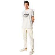 Koton 050 Bej Bisiklet Yaka Kısa Kollu Baskılı Erkek T-shirt