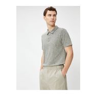 Koton 0KAM91718GT Siyah Polo Yaka Kısa Kollu Düğme Detaylı Erkek T-Shirt