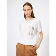 Koton 0YAK13983EK001 Kısa Kollu Pul Detaylı Bisiklet Yaka Kadın T-shirt