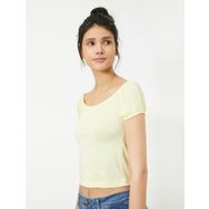 Koton 0YAL18068UK151 Oyuk Yaka Kadın T-shirt