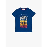 Koton 0YKB16257OK886 Slogan Baskılı Pamuklu Kısa Kollu Bisiklet Yaka Erkek Çocuk T-Shirt