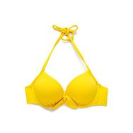 Koton 170 Kadın Sarı Push Up Dokulu Boyundan Bağlamalı Fiyonk Detaylı Bikini Üstü
