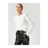 Koton 1KAL68917IK Ekru Vatkalı Pamuklu Bisiklet Yaka Kadın Sweatshirt