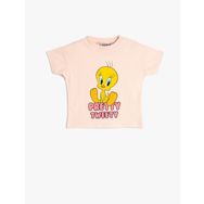 Koton 2SKG10519AK Tweety Baskılı Lisanslı Kısa Kollu Pamuklu T-shirt