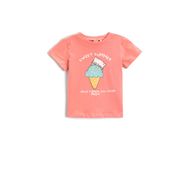 Koton 2SMG10161AK Pembe Dondurma Baskılı Kız Bebek T-shirt