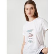 Koton 2yak13294ek Kırık Beyaz Kadın T-shirt