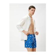 Koton 2YAM41044BW Lacivert Penguen Baskılı Beli Bağcıklı Cepli Erkek Deniz Şortu