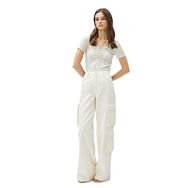 Koton 3SAK50038EK Bej Drape Detaylı Kadın Crop T-shirt