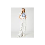 Koton 3SAL10012IK010 Ekru Kadın Crop T-Shirt