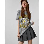 Koton 3SAL10061IK Gri Baskılı Kadın T-Shirt
