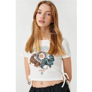 Koton 3SAL10073IK 001 Kırık Beyaz Genç Kız T-shirt