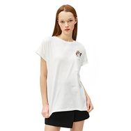 Koton 3SAL10114IK Beyaz Baskılı Kadın T-Shirt