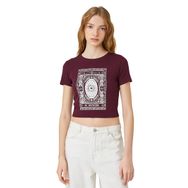 Koton 3SAL10119IK456 Bordo Kadın Crop T-Shirt