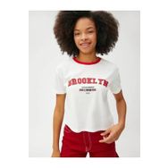 Koton 3SAL10229IK Ekru Kadın T-shirt