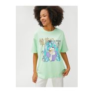 Koton 3SAL10230IK762 Yeşil Baskılı Kadın T-Shirt