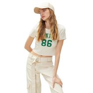 Koton 3SAL10292IK051 Bej Kadın Crop T-Shirt