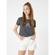 Koton 3SAL10859IK Antrasit Kadın T-shirt