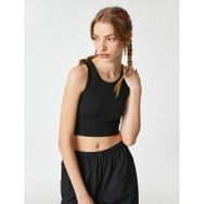 Koton 3SAL30086IK999 Siyah Kadın Crop Atlet
