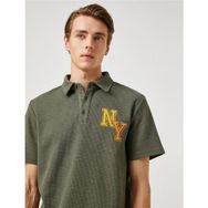 Koton 3SAM10011MK 801 Haki Erkek Polyester Jersey Polo Yaka T-Shirt