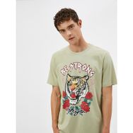 Koton 3SAM10434HK Haki Erkek T-shirt
