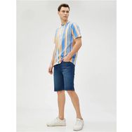 Koton 3SAM40220ND 741 Koyu İndigo Erkek Pamuk Denim Şort