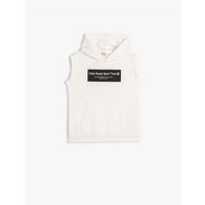 Koton 3SKB30048TK 000 Beyaz Erkek Çocuk Jersey Bisiklet Yaka Kısa ve Kolsuz T-Shirt