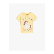 Koton 3SMG10010AK Baskılı Sarı Bebek T-Shirt