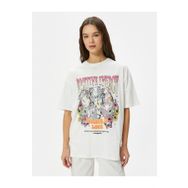 Koton 4SAL10049IK Ekru Pamuklu Kız Çocuk T-shirt