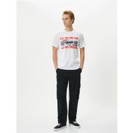 Koton 4SAM10025HK 000 Beyaz Jersey Pamuk Kısa Kollu Erkek T-shirt