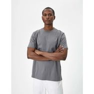 Koton 4SAM10281HK Gri Basic Erkek T-shirt
