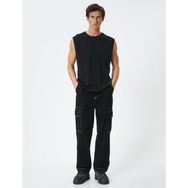 Koton 4SAM30006MK 999 Siyah Pamuk Jersey Kolsuz Erkek T-shirt