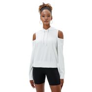 Koton 4WAK10005NK Beyaz Açık Omuzlu Kapüşonlu Kadın Sweatshirt