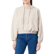 Koton 4WAK10016EK Kapüşon Yaka Düz Bej Kadın Sweatshirt