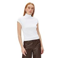 Koton 4WAK50013EK Beyaz Balıkçı Yaka Kadın T-shirt