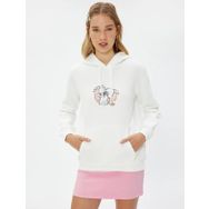 Koton 4WAL10091IK Beyaz Baskılı Kadın Sweatshirt