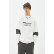Koton 4WAM70159MK Ekru Erkek Sweatshirt