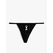 Koton 4WLK30064MK Siyah Baskılı Kadın String Külot
