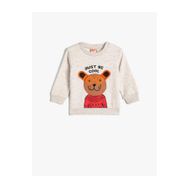 Koton 4WMB10188TK 052 Bej Erkek Bebek Pamuk Jersey Sweatshirt