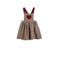 Koton 4WMG80004AW Bordo Kalp Aplikeli Kız Bebek Elbise