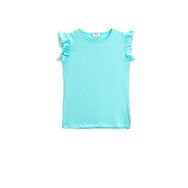 Koton 681 Kız Çocuk Basic Fırfırlı Kolsuz Turkuaz T-shirt