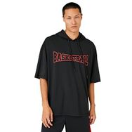 Koton 999 Erkek Siyah Kapşonlu Spor Basketbol Baskılı T-shirt
