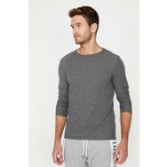 Koton 9KAM12160OK Gri Bisiklet Yaka Erkek T-shirt