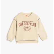 Koton Baskılı Uzun Kollu Bisiklet Yaka Pamuklu Kız Bebek Sweatshirt