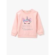 Koton Bisiklet Yaka Pamuklu Baskili Uzun Kollu Sweatshirt 1YKB16546OK