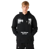 Koton Erkek Baskılı Kapşonlu Siyah S Sweatshirt