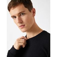 Koton Erkek Bisiklet Yaka Basic Uzun Kollu Kazak Siyah 1KAM91620GK999S