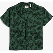 Koton Erkek Çocuk Floral Desenli Kısa Kollu Gömlek Günlük Stil Tek Cep Detaylı - 11 - 12 Yaş - Yeşil