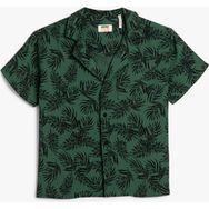 Koton Floral Desenli Kısa Kollu Gömlek Erkek Çocuk İçin Yeşil Günlük Stil 9 - 10 Yaş